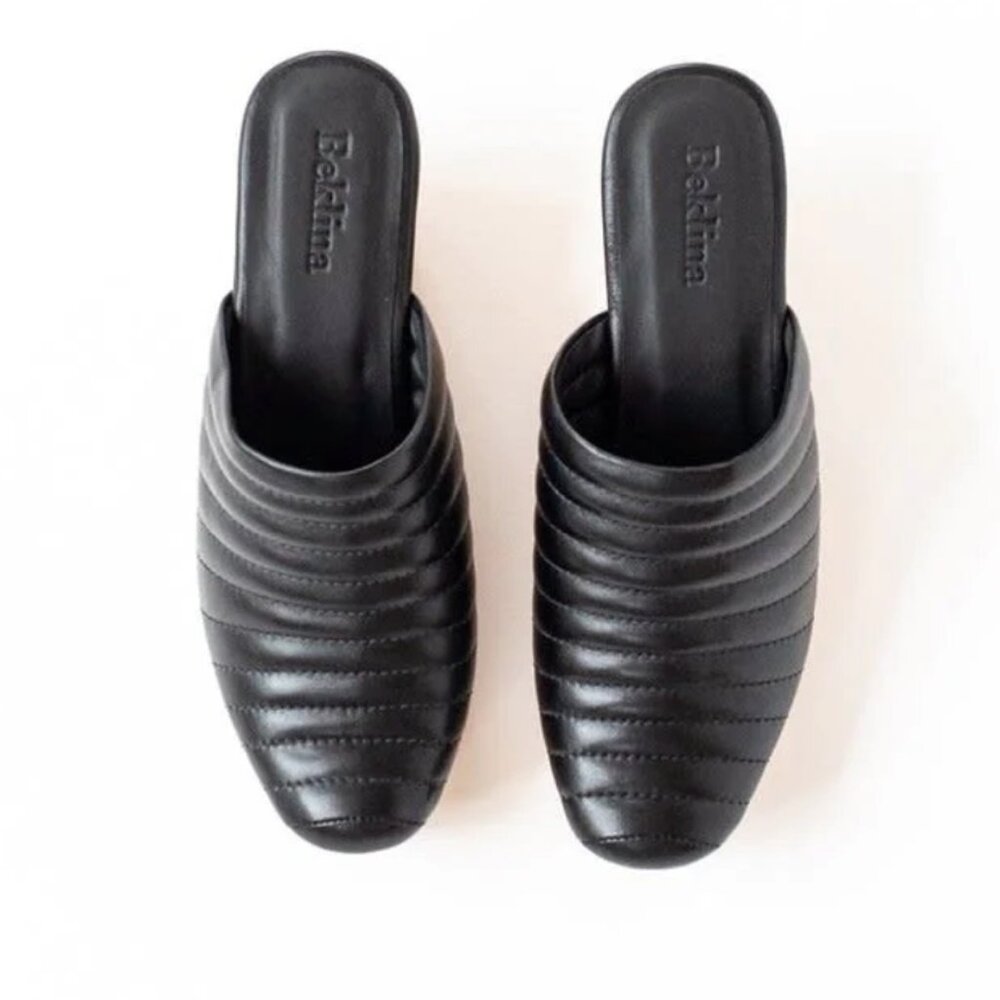 Beklina Black Ribbed Clog size 8